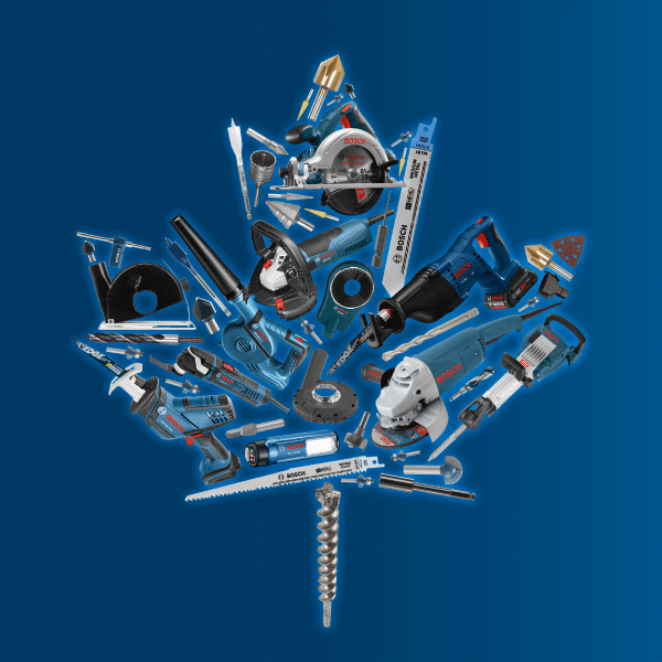 Canada Day Instagram Post: Bosch tools form a maple leaf