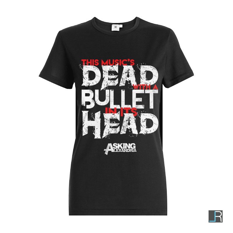 Asking Alexandria Closure T-Shirt: This Music's Dead With A Bullet In It's Head