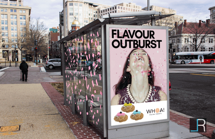 WHOA Bus Shelter Ad 2: Flavour Outburst zeppoles